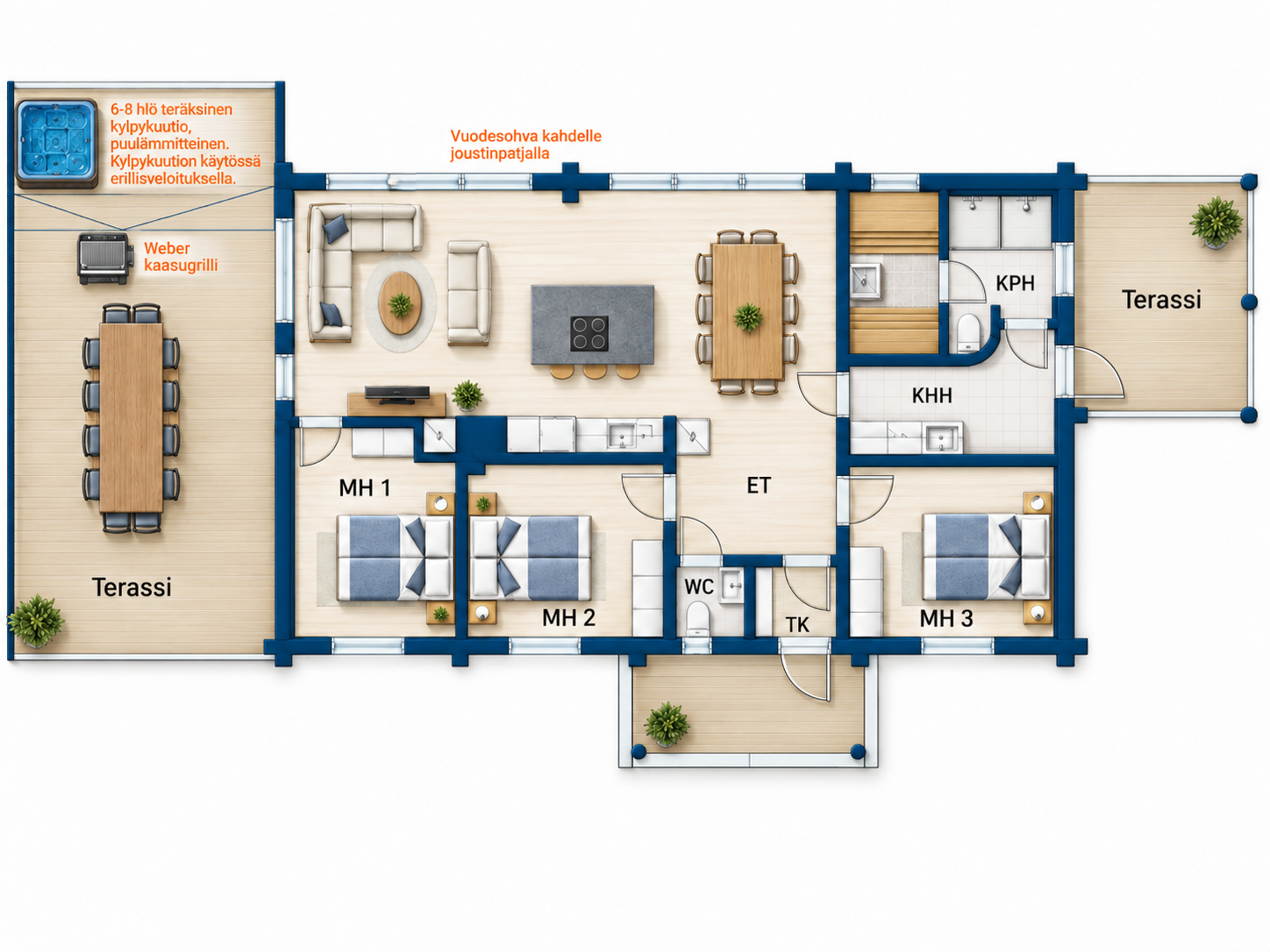 Visualized floor plan for illustrative purposes only; not to scale. The visualization has been AI-assisted and created based on the original floor plan.